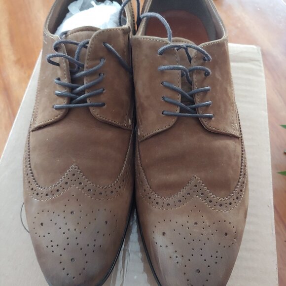 Mens Oxfords Dress Brown Tan Suede Upper Leather Shoes Size 11 - Picture 1 of 8